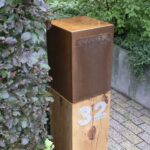 Brievenbus Wood Cube Cortenstaal