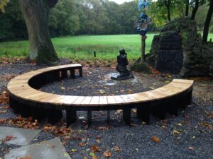 Infoborden in Cortenstaal en ronde zitbanken aan Koersels Kapelleke - Afbeelding 2